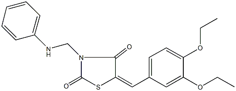 3-(anilinomethyl)-5-(3,4-diethoxybenzylidene)-1,3-thiazolidine-2,4-dione Structure