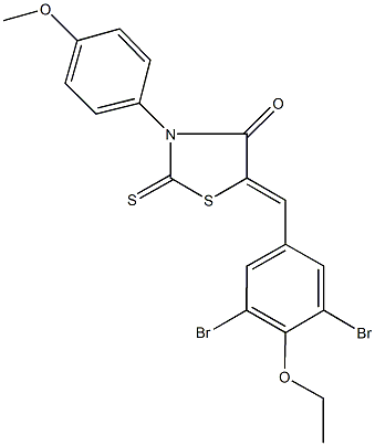 5-(3,5-dibromo-4-ethoxybenzylidene)-3-(4-methoxyphenyl)-2-thioxo-1,3-thiazolidin-4-one 结构式