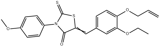 5-[4-(allyloxy)-3-ethoxybenzylidene]-3-(4-methoxyphenyl)-2-thioxo-1,3-thiazolidin-4-one,354559-70-9,结构式