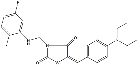 5-[4-(diethylamino)benzylidene]-3-[(5-fluoro-2-methylanilino)methyl]-1,3-thiazolidine-2,4-dione Structure