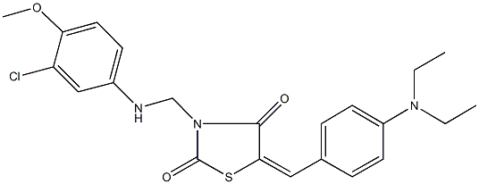 3-[(3-chloro-4-methoxyanilino)methyl]-5-[4-(diethylamino)benzylidene]-1,3-thiazolidine-2,4-dione Structure