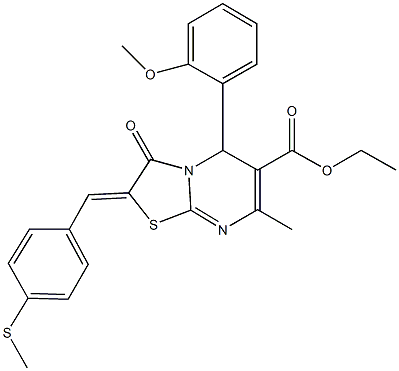 ethyl 5-(2-methoxyphenyl)-7-methyl-2-[4-(methylsulfanyl)benzylidene]-3-oxo-2,3-dihydro-5H-[1,3]thiazolo[3,2-a]pyrimidine-6-carboxylate Structure