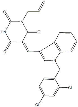 1-allyl-5-{[1-(2,4-dichlorobenzyl)-1H-indol-3-yl]methylene}-2,4,6(1H,3H,5H)-pyrimidinetrione|