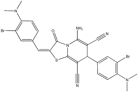 5-amino-2-[3-bromo-4-(dimethylamino)benzylidene]-7-[3-bromo-4-(dimethylamino)phenyl]-3-oxo-2,3-dihydro-7H-[1,3]thiazolo[3,2-a]pyridine-6,8-dicarbonitrile Structure