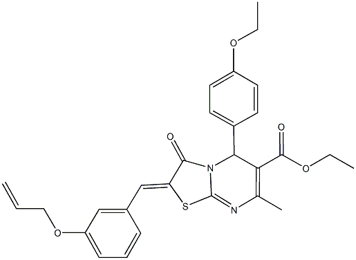 ethyl 2-[3-(allyloxy)benzylidene]-5-(4-ethoxyphenyl)-7-methyl-3-oxo-2,3-dihydro-5H-[1,3]thiazolo[3,2-a]pyrimidine-6-carboxylate Structure