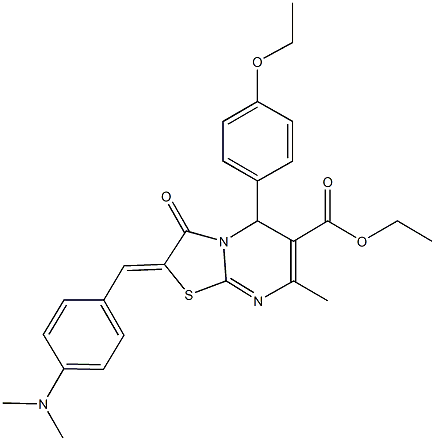 ethyl 2-[4-(dimethylamino)benzylidene]-5-(4-ethoxyphenyl)-7-methyl-3-oxo-2,3-dihydro-5H-[1,3]thiazolo[3,2-a]pyrimidine-6-carboxylate|