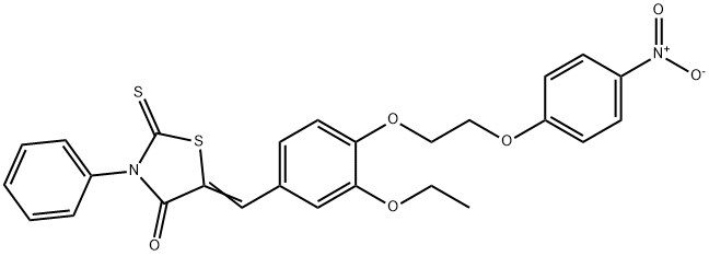 354561-35-6 5-[3-ethoxy-4-(2-{4-nitrophenoxy}ethoxy)benzylidene]-3-phenyl-2-thioxo-1,3-thiazolidin-4-one