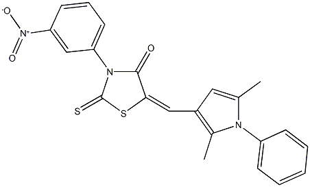 5-[(2,5-dimethyl-1-phenyl-1H-pyrrol-3-yl)methylene]-3-{3-nitrophenyl}-2-thioxo-1,3-thiazolidin-4-one 化学構造式