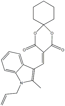 3-[(1-allyl-2-methyl-1H-indol-3-yl)methylene]-1,5-dioxaspiro[5.5]undecane-2,4-dione,354561-66-3,结构式
