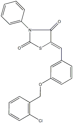 5-{3-[(2-chlorobenzyl)oxy]benzylidene}-3-phenyl-1,3-thiazolidine-2,4-dione,354561-91-4,结构式