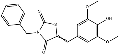 3-benzyl-5-(4-hydroxy-3,5-dimethoxybenzylidene)-2-thioxo-1,3-thiazolidin-4-one Structure