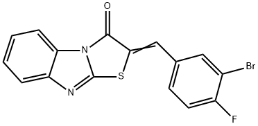 2-(3-bromo-4-fluorobenzylidene)[1,3]thiazolo[3,2-a]benzimidazol-3(2H)-one,354562-34-8,结构式