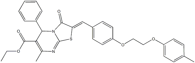 ethyl 7-methyl-2-{4-[2-(4-methylphenoxy)ethoxy]benzylidene}-3-oxo-5-phenyl-2,3-dihydro-5H-[1,3]thiazolo[3,2-a]pyrimidine-6-carboxylate Structure