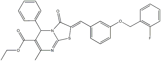 354562-48-4 ethyl 2-{3-[(2-fluorobenzyl)oxy]benzylidene}-7-methyl-3-oxo-5-phenyl-2,3-dihydro-5H-[1,3]thiazolo[3,2-a]pyrimidine-6-carboxylate
