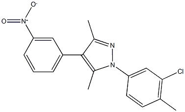 1-(3-chloro-4-methylphenyl)-4-{3-nitrophenyl}-3,5-dimethyl-1H-pyrazole Structure