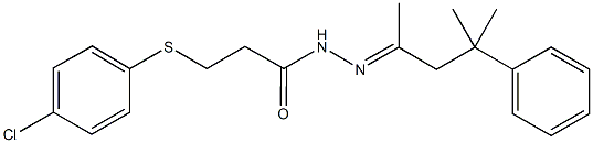 3-[(4-chlorophenyl)sulfanyl]-N'-(1,3-dimethyl-3-phenylbutylidene)propanohydrazide|