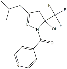 3-isobutyl-1-isonicotinoyl-5-(trifluoromethyl)-4,5-dihydro-1H-pyrazol-5-ol 结构式