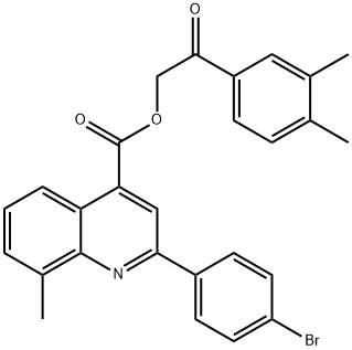 2-(3,4-dimethylphenyl)-2-oxoethyl 2-(4-bromophenyl)-8-methyl-4-quinolinecarboxylate Structure