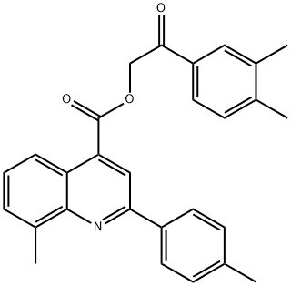 2-(3,4-dimethylphenyl)-2-oxoethyl 8-methyl-2-(4-methylphenyl)-4-quinolinecarboxylate 化学構造式