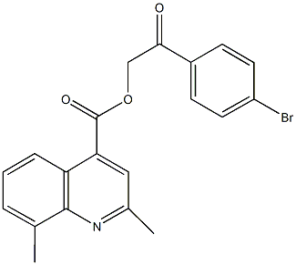 2-(4-bromophenyl)-2-oxoethyl 2,8-dimethyl-4-quinolinecarboxylate Structure