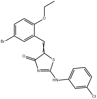 5-(5-bromo-2-ethoxybenzylidene)-2-[(3-chlorophenyl)imino]-1,3-thiazolidin-4-one Struktur