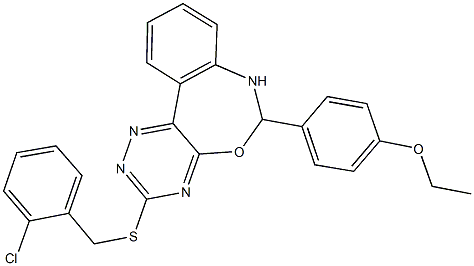 4-{3-[(2-chlorobenzyl)sulfanyl]-6,7-dihydro[1,2,4]triazino[5,6-d][3,1]benzoxazepin-6-yl}phenyl ethyl ether 结构式