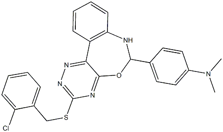 4-{3-[(2-chlorobenzyl)sulfanyl]-6,7-dihydro[1,2,4]triazino[5,6-d][3,1]benzoxazepin-6-yl}-N,N-dimethylaniline,354776-52-6,结构式