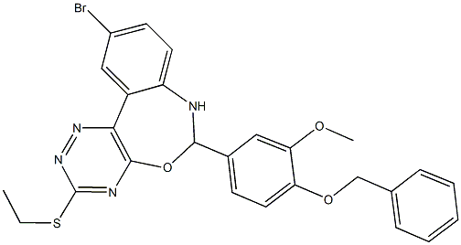 6-[4-(benzyloxy)-3-methoxyphenyl]-10-bromo-3-(ethylsulfanyl)-6,7-dihydro[1,2,4]triazino[5,6-d][3,1]benzoxazepine Structure