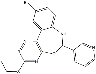 10-bromo-6-(3-pyridinyl)-6,7-dihydro[1,2,4]triazino[5,6-d][3,1]benzoxazepin-3-yl ethyl sulfide 结构式