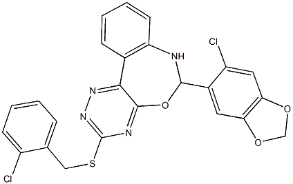 354776-86-6 6-(6-chloro-1,3-benzodioxol-5-yl)-6,7-dihydro[1,2,4]triazino[5,6-d][3,1]benzoxazepin-3-yl 2-chlorobenzyl sulfide