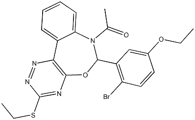 7-acetyl-6-(2-bromo-5-ethoxyphenyl)-3-(ethylsulfanyl)-6,7-dihydro[1,2,4]triazino[5,6-d][3,1]benzoxazepine Structure