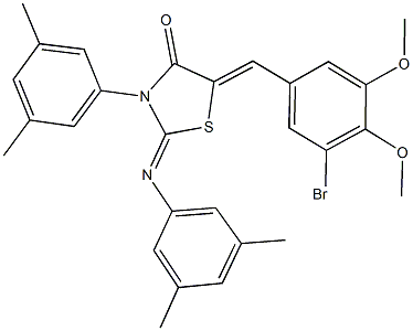 5-(3-bromo-4,5-dimethoxybenzylidene)-3-(3,5-dimethylphenyl)-2-[(3,5-dimethylphenyl)imino]-1,3-thiazolidin-4-one,354776-91-3,结构式