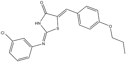 354776-94-6 2-[(3-chlorophenyl)imino]-5-(4-propoxybenzylidene)-1,3-thiazolidin-4-one