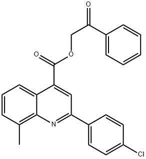 2-oxo-2-phenylethyl 2-(4-chlorophenyl)-8-methyl-4-quinolinecarboxylate Struktur