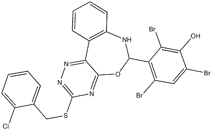 354777-08-5 2,4,6-tribromo-3-{3-[(2-chlorobenzyl)sulfanyl]-6,7-dihydro[1,2,4]triazino[5,6-d][3,1]benzoxazepin-6-yl}phenol