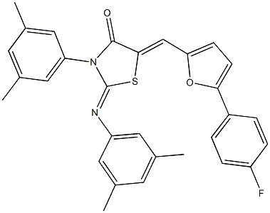 3-(3,5-dimethylphenyl)-2-[(3,5-dimethylphenyl)imino]-5-{[5-(4-fluorophenyl)-2-furyl]methylene}-1,3-thiazolidin-4-one Structure