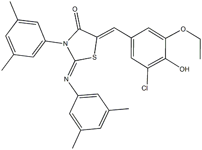 5-(3-chloro-5-ethoxy-4-hydroxybenzylidene)-3-(3,5-dimethylphenyl)-2-[(3,5-dimethylphenyl)imino]-1,3-thiazolidin-4-one Structure