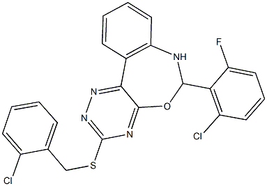 2-chlorobenzyl 6-(2-chloro-6-fluorophenyl)-6,7-dihydro[1,2,4]triazino[5,6-d][3,1]benzoxazepin-3-yl sulfide,354777-53-0,结构式
