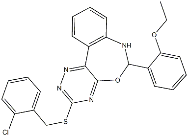 2-{3-[(2-chlorobenzyl)sulfanyl]-6,7-dihydro[1,2,4]triazino[5,6-d][3,1]benzoxazepin-6-yl}phenyl ethyl ether,354777-57-4,结构式