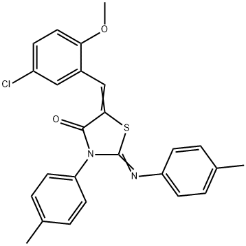 5-(5-chloro-2-methoxybenzylidene)-3-(4-methylphenyl)-2-[(4-methylphenyl)imino]-1,3-thiazolidin-4-one|