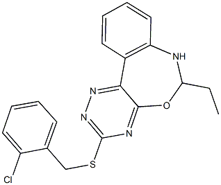 2-chlorobenzyl 6-ethyl-6,7-dihydro[1,2,4]triazino[5,6-d][3,1]benzoxazepin-3-yl sulfide|