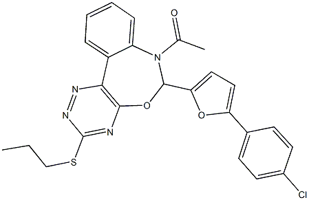 7-acetyl-6-[5-(4-chlorophenyl)-2-furyl]-3-(propylsulfanyl)-6,7-dihydro[1,2,4]triazino[5,6-d][3,1]benzoxazepine|