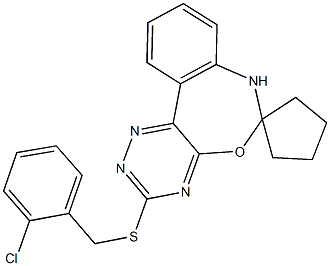 3-[(2-chlorobenzyl)sulfanyl]-6,7-dihydrospiro([1,2,4]triazino[5,6-d][3,1]benzoxazepine-6,1'-cyclopentane)|