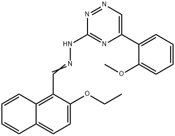 2-ethoxy-1-naphthaldehyde [5-(2-methoxyphenyl)-1,2,4-triazin-3-yl]hydrazone 化学構造式