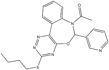 7-acetyl-6-(3-pyridinyl)-6,7-dihydro[1,2,4]triazino[5,6-d][3,1]benzoxazepin-3-yl butyl sulfide,354778-62-4,结构式