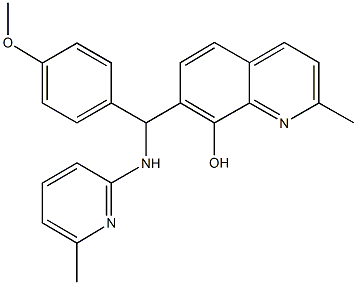 7-{(4-methoxyphenyl)[(6-methyl-2-pyridinyl)amino]methyl}-2-methyl-8-quinolinol Struktur