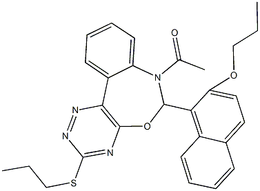 7-acetyl-6-(2-propoxy-1-naphthyl)-3-(propylsulfanyl)-6,7-dihydro[1,2,4]triazino[5,6-d][3,1]benzoxazepine Structure