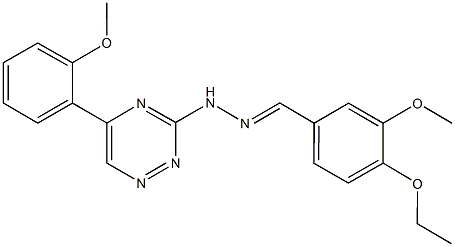 4-ethoxy-3-methoxybenzaldehyde [5-(2-methoxyphenyl)-1,2,4-triazin-3-yl]hydrazone Struktur