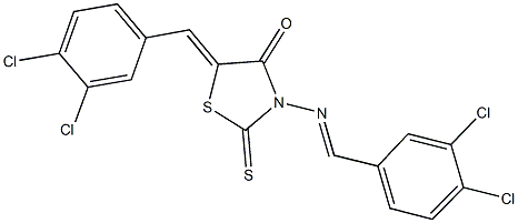 5-(3,4-dichlorobenzylidene)-3-[(3,4-dichlorobenzylidene)amino]-2-thioxo-1,3-thiazolidin-4-one Struktur