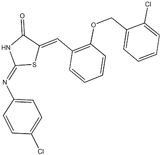 5-{2-[(2-chlorobenzyl)oxy]benzylidene}-2-[(4-chlorophenyl)imino]-1,3-thiazolidin-4-one Structure